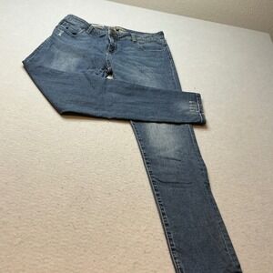 Kut from the Kloth Skinny Jeans Distressed Hem Blue Size 6 KP422MA1R